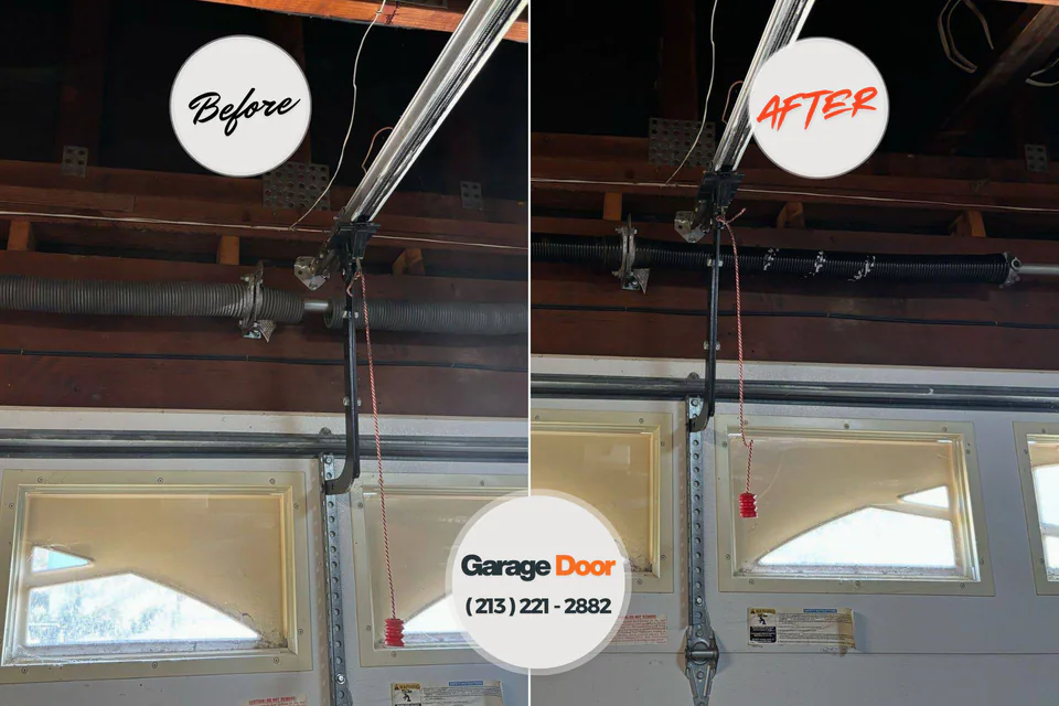 Before and after: garage door repair Laymantown, VA